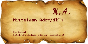 Mittelman Adorján névjegykártya